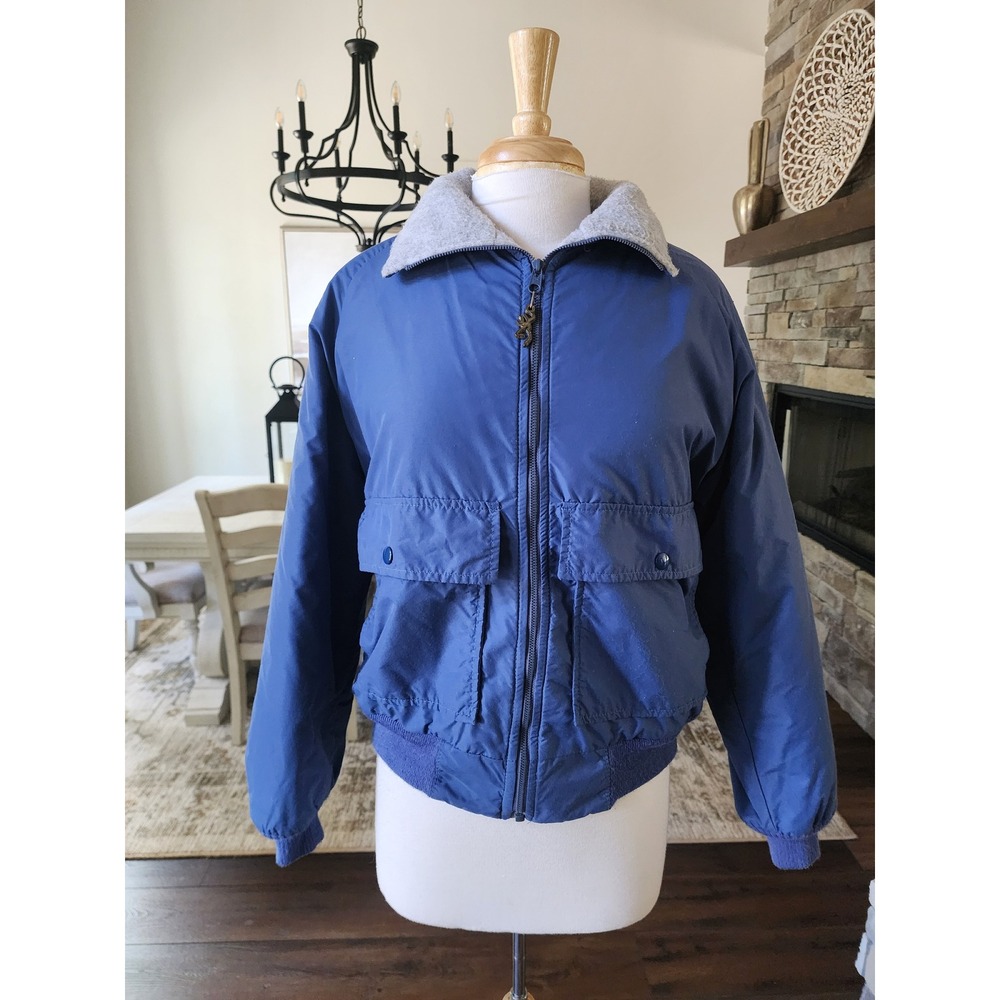 Reversible Browning Vintage Blue Bomber Jacket Faux Fur Collar Gorpcore Mens M